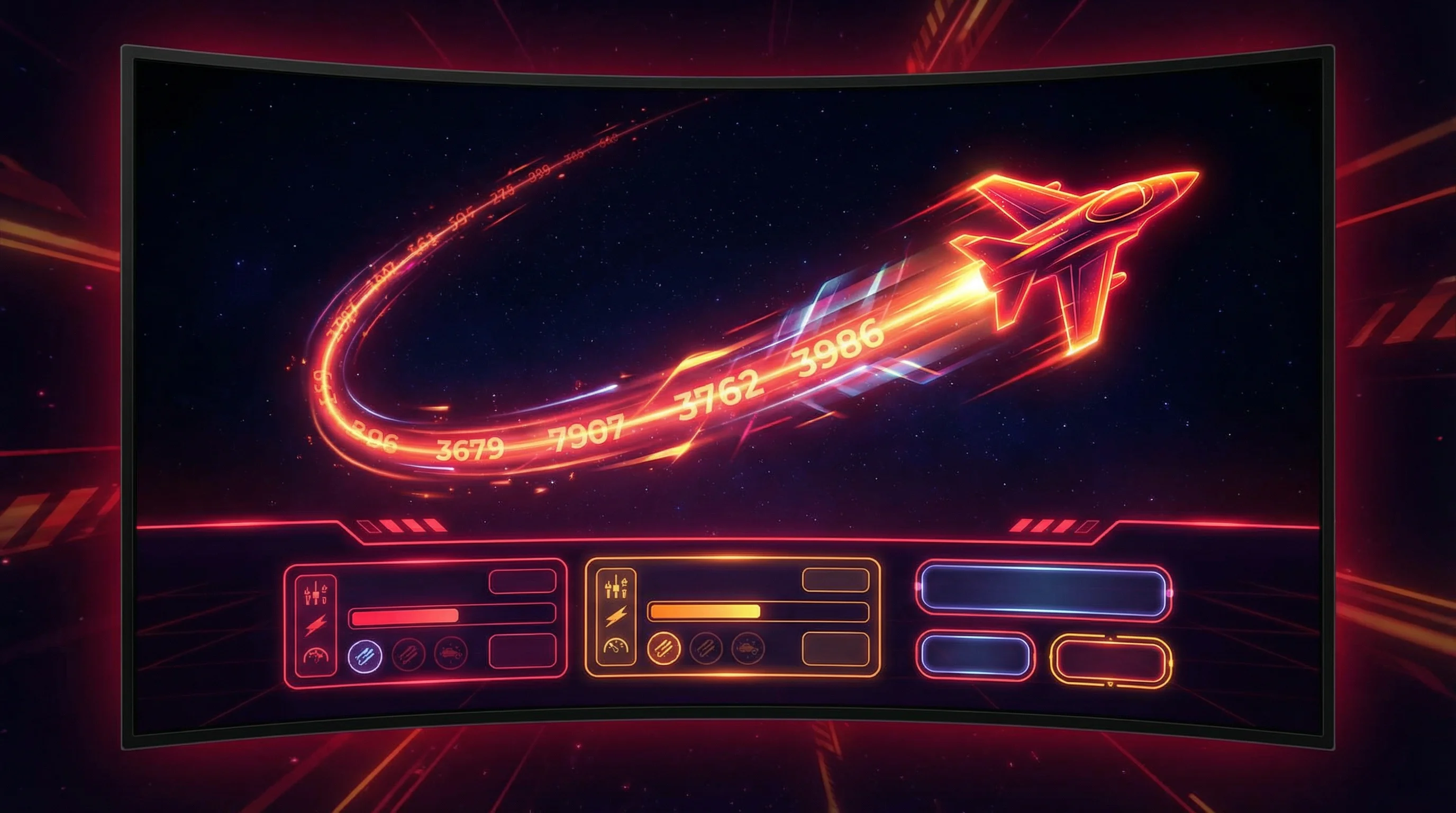 Juego Aviator con avión despegando y multiplicador creciente